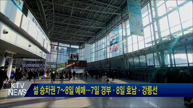 설 승차권 7∼8일 예매···7일 경부·8일 호남·강릉선