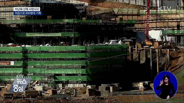 지난해 산재 사망사고 처음으로 800명대 진입