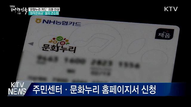 '문화누리카드' 지원 인상···'창작준비금' 절차 간소화