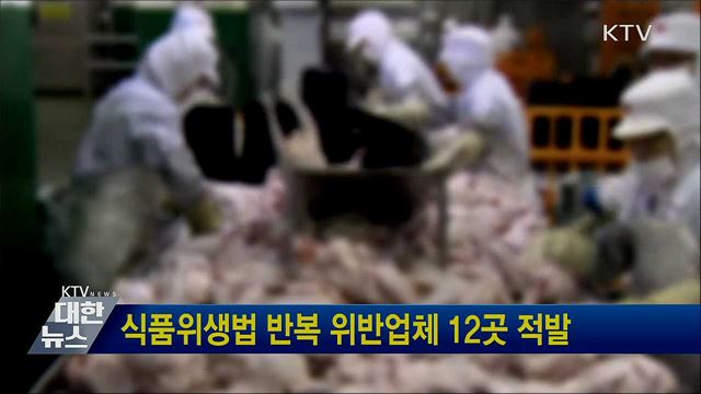 식품위생법 반복 위반업체 12곳 적발