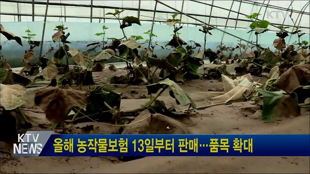 올해 농작물보험 13일부터 판매···품목 확대