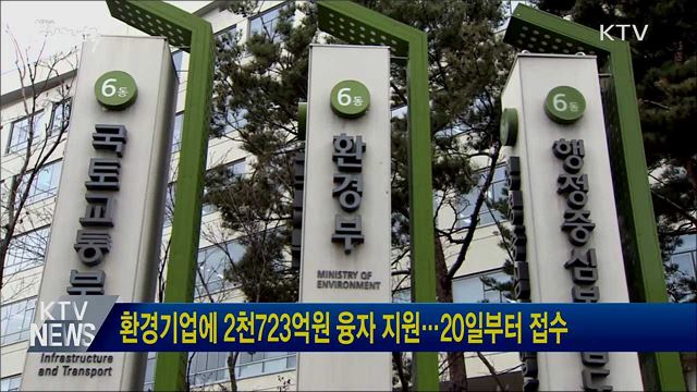 환경기업에 2천723억원 융자 지원···20일부터 접수