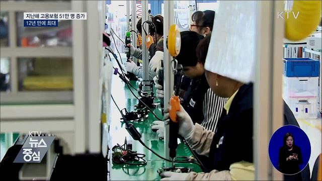 지난해 고용보험 51만 명 증가···12년 만에 최대