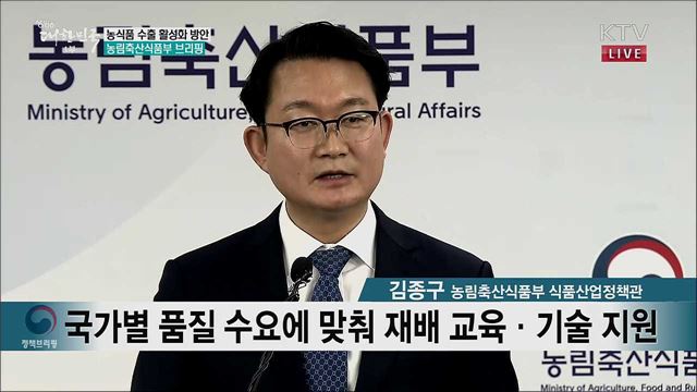 농식품 수출 활성화 방안 농림축산식품부 브리핑 
