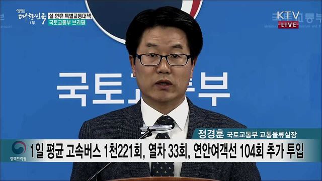 설 연휴 특별교통대책 국토교통부 브리핑