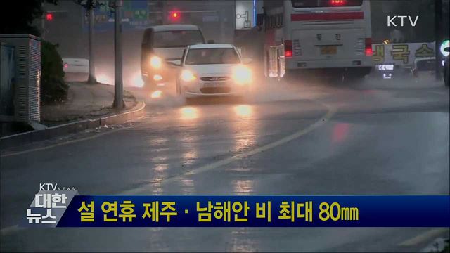 설 연휴 제주·남해안 비 최대 80㎜