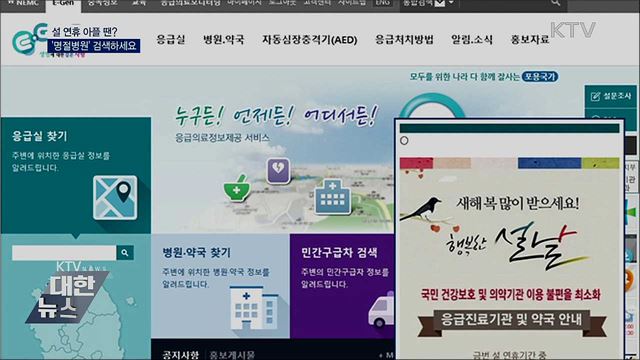 설 연휴, 아플 때 '명절병원' 검색하세요