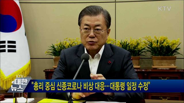 "총리 중심 신종코로나 비상 대응···대통령 일정 수정"
