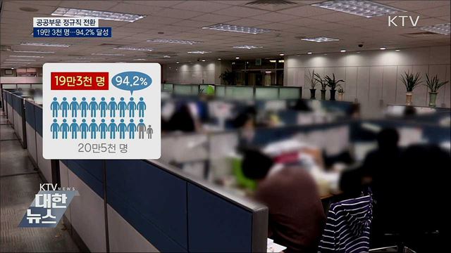 공공부문 정규직화 19만 3천 명···목표 달성 눈앞