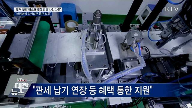 홍 부총리 "마스크 대량 반출 사전 차단"