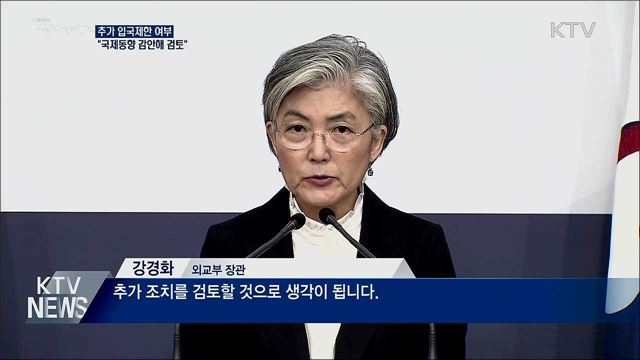 "추가 입국제한, WHO·국제동향 감안해 검토"