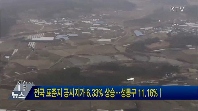 전국 표준지 공시지가 6.33% 상승···성동구 11.16%↑