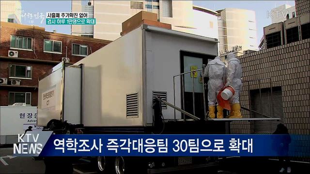 사흘째 추가확진 없어···검사 하루 1만명으로 확대