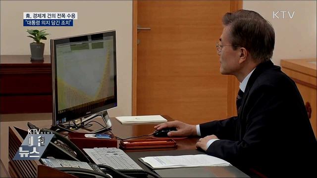 靑 "경제계 건의 전폭 수용···대통령 의지"