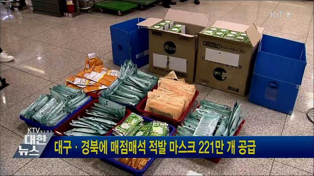 대구·경북에 매점매석 적발 마스크 221만 개 공급