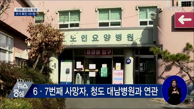 국내 7번째 사망자 발생···추가 확진 161명