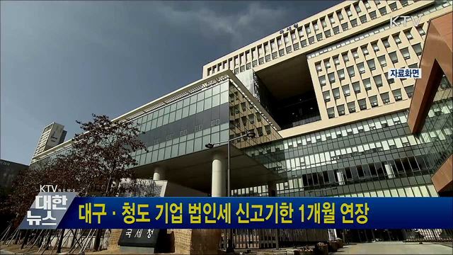 대구·청도 기업 법인세 신고기한 1개월 연장