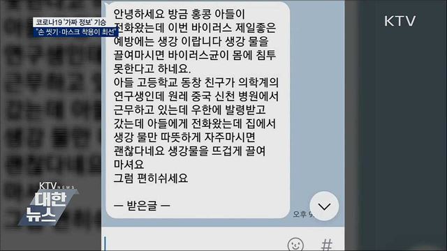 '가짜 정보' 기승···"손 씻기·마스크가 최선"