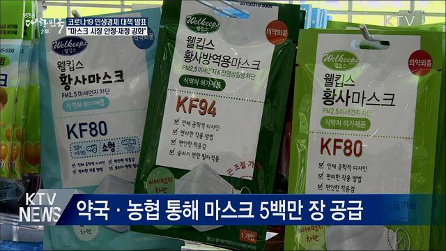 코로나19 대책···마스크 시장 안정·재정 역할 강화
