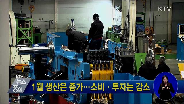1월 생산은 증가···소비·투자는 감소