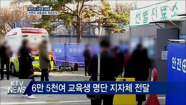 확진자 2천명 넘어···신천지 유증상자 격리조치