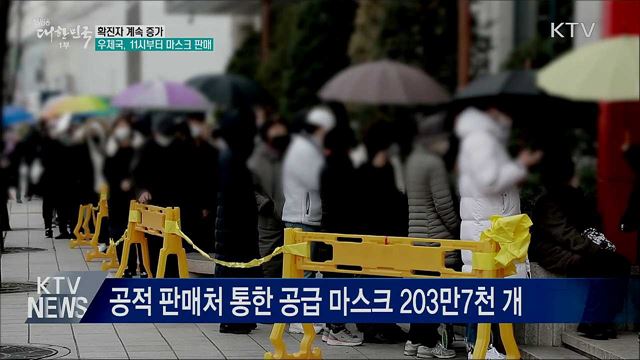 확진자 계속 증가···우체국, 11시부터 마스크 판매