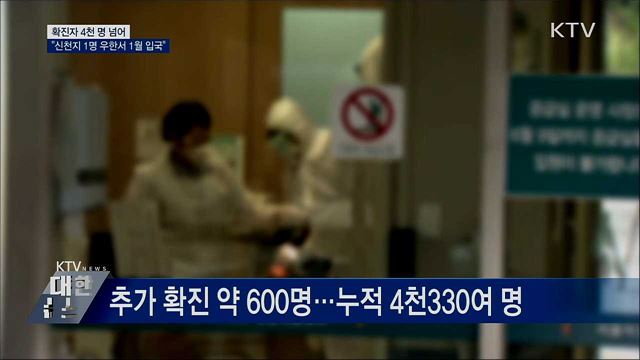 확진자 4천 명 넘어···"신천지 1명 우한서 1월 입국"