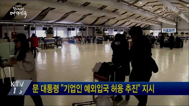 문 대통령 "기업인 예외입국 허용 추진" 지시