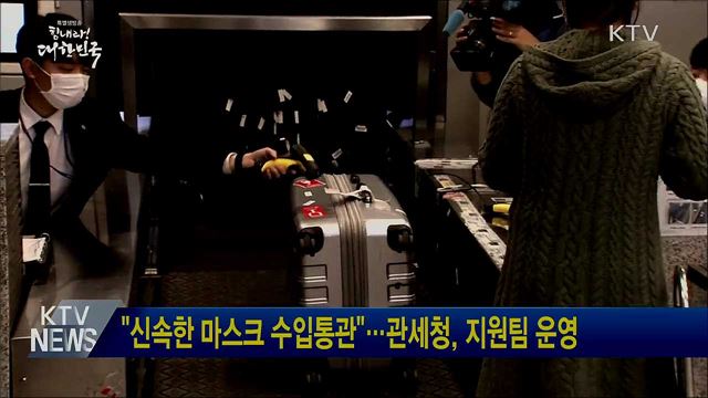 "신속한 마스크 수입통관"···관세청, 지원팀 운영