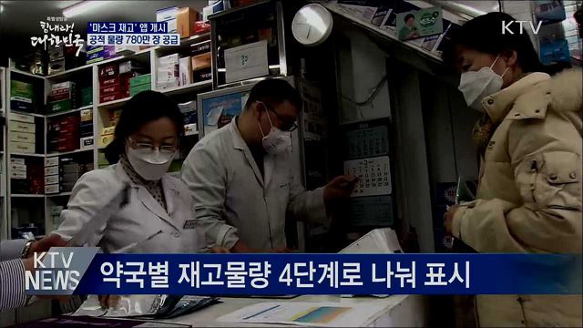 '마스크 재고' 앱 개시···공적마스크 780만2천 장 공급