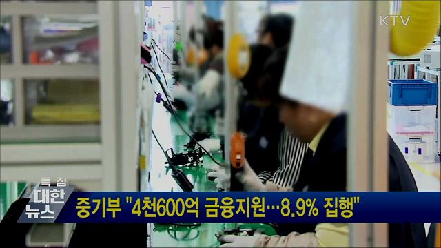 중기부 "4천600억 금융지원···8.9% 집행"