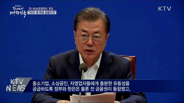 비상경제회의 첫 회의···'50조 원' 비상 금융조치