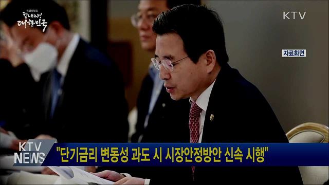 "단기금리 변동성 과도 시 시장안정방안 신속 시행"