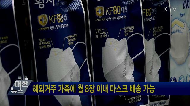 해외거주 가족에 월 8장 이내 마스크 배송 가능