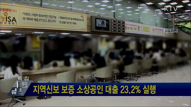 지역신보 보증 소상공인 대출 23.2% 실행