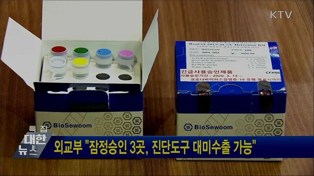 외교부 "잠정승인 3곳, 진단도구 대미수출 가능"