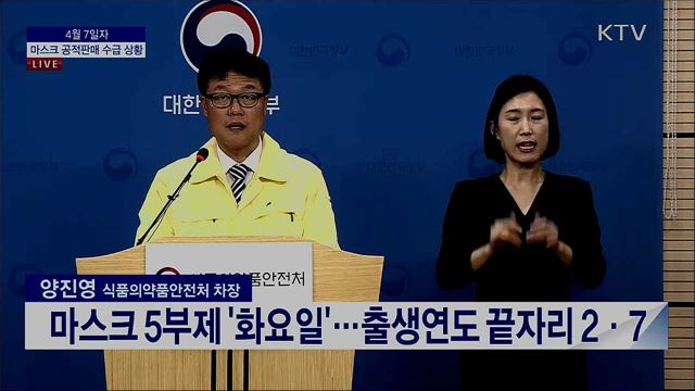 마스크 공적판매 수급 상황 브리핑 (20. 04. 07. 13시)