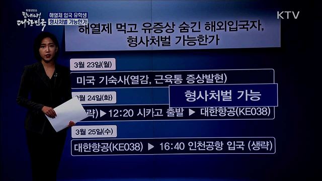 해열제 먹고 감염 사실 숨기는 입국 사례 늘어, 형사처벌 가능 여부는? [사실은 이렇습니다]