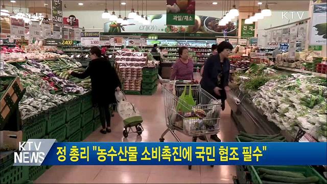 정 총리 "농수산물 소비촉진에 국민 협조 필수"