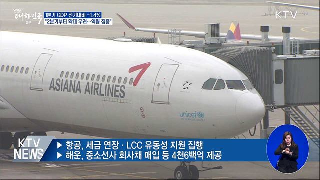 1분기 GDP성장률 -1.4%···"정책 적기대응 총력"