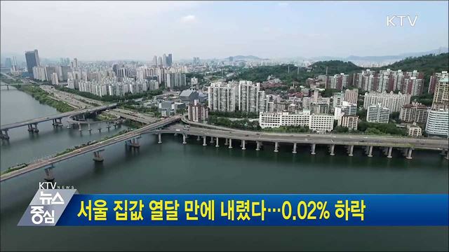 서울 집값 열달 만에 내렸다···0.02% 하락