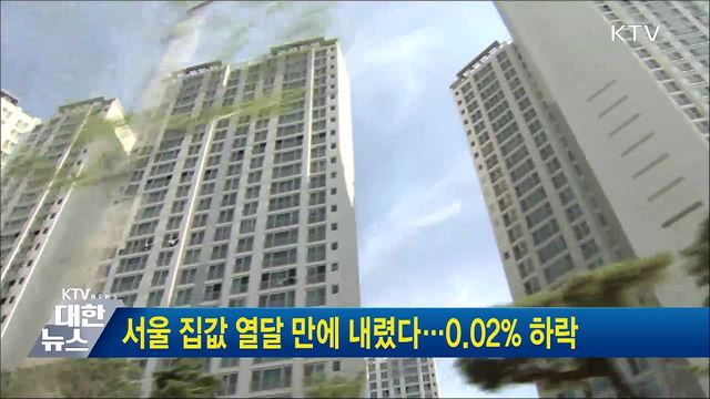 서울 집값 열달 만에 내렸다···0.02% 하락
