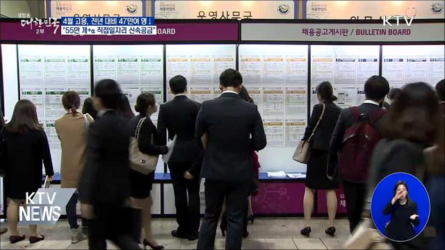 4월 일자리 '코로나19 충격'···"55만 개+α 집중 논의"