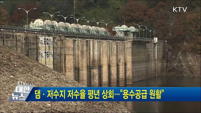 댐·저수지 저수율 평년 상회···"용수공급 원활"