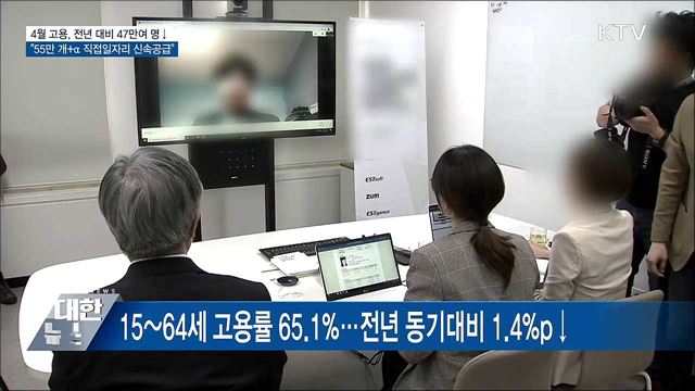 4월 일자리 '코로나19 충격'···"55만 개+α 집중 논의"