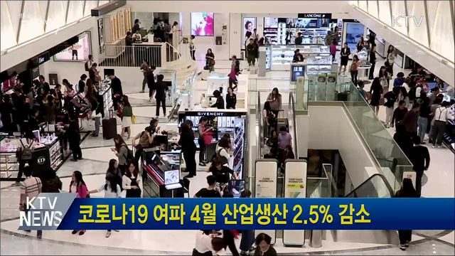 코로나19 여파 4월 산업생산 2.5% 감소