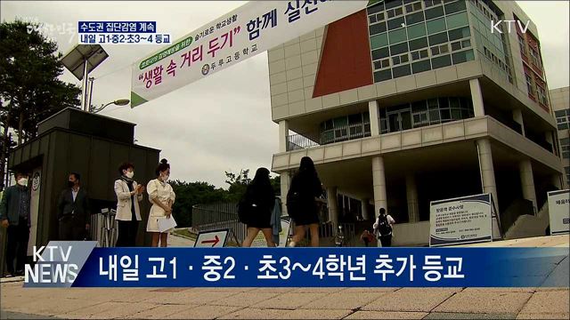 수도권 집단감염 지속···내일 초중고 3차 등교