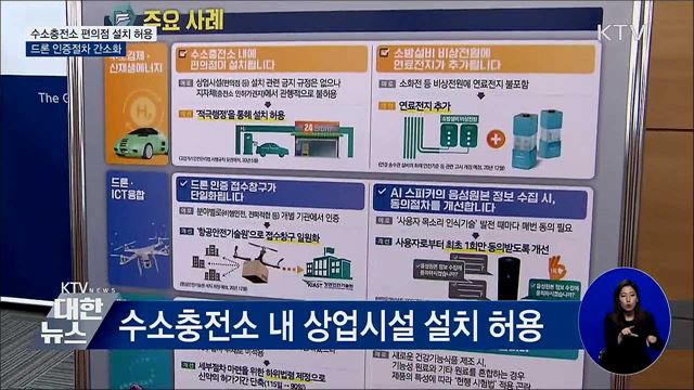 수소충전소 편의점 설치 허용···드론 인증 간소화