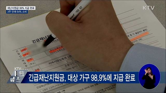 "신용카드로 받은 재난지원금 3주 만에 64% 소비"