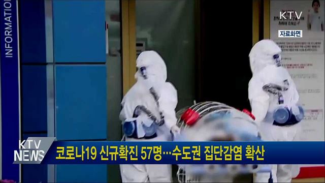코로나19 신규확진 57명···수도권 집단감염 확산